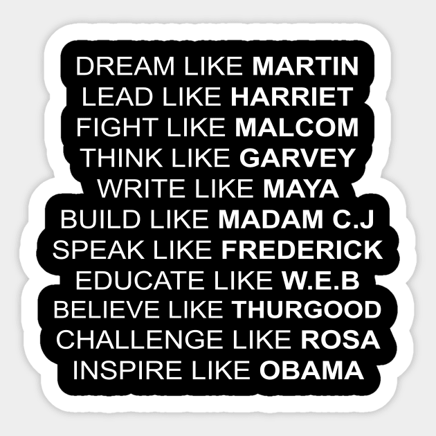 black americans inspiration Sticker by TeeStreet